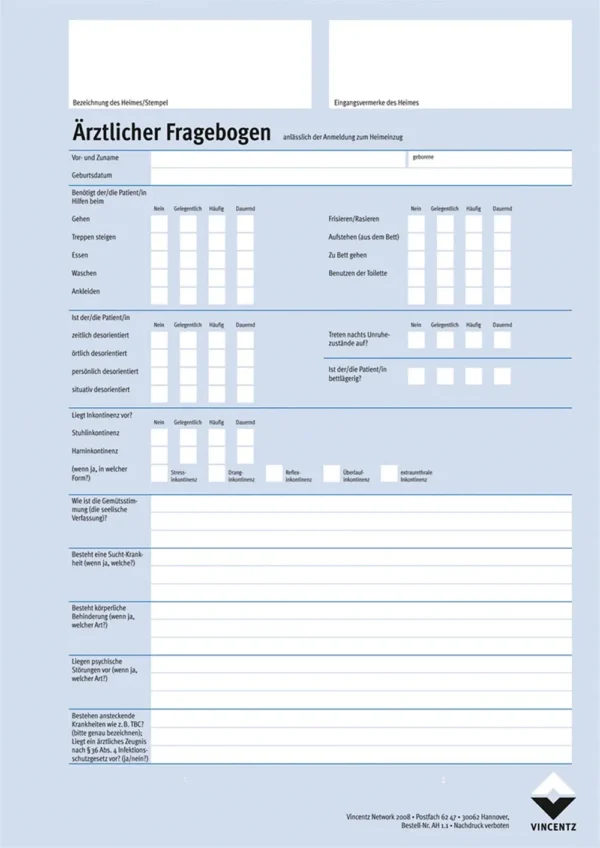Ärztlicher Fragebogen