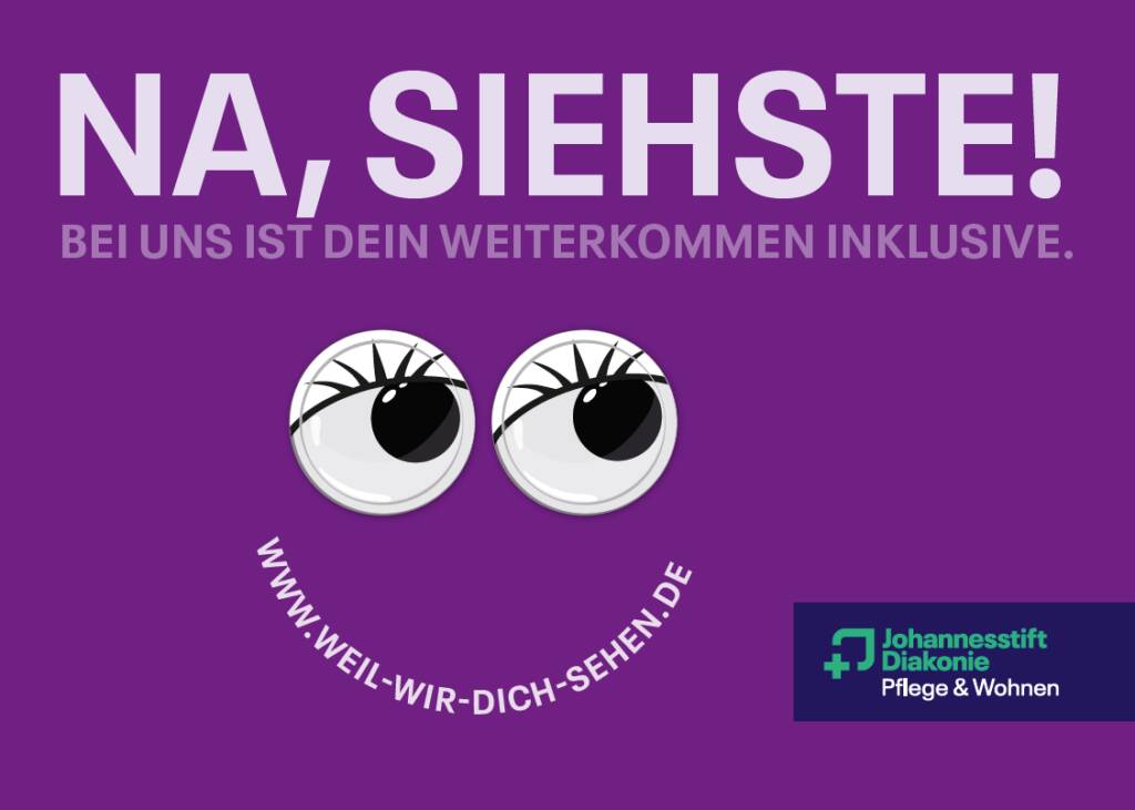 Augen auf violettem Hintergrund