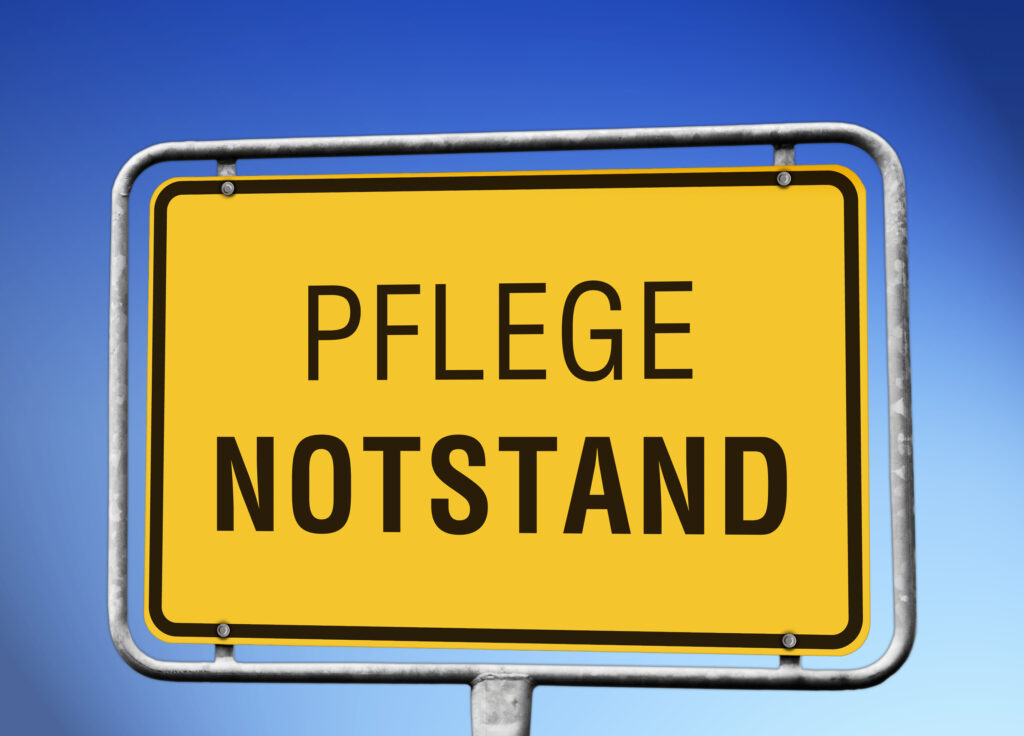 Warnschild: Pflegenotstand