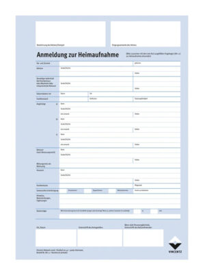 Anmeldung zur Heimaufnahme