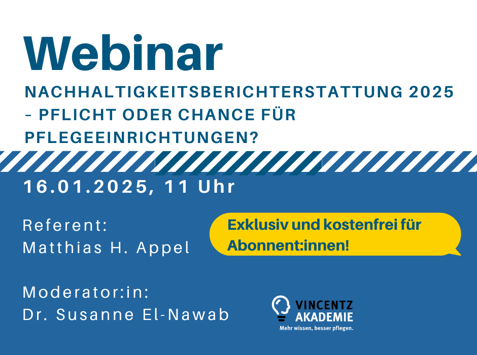 Altenheim Webinar Nachhaltigkeitsberichterstattung 2025