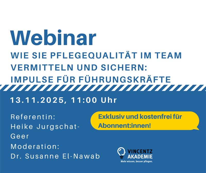 Altenheim Webinar Pflegequlität im Team vermitteln und sichern