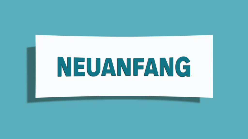 lhphotos Neuanfang (New beginning) - A card isolated on light green background.