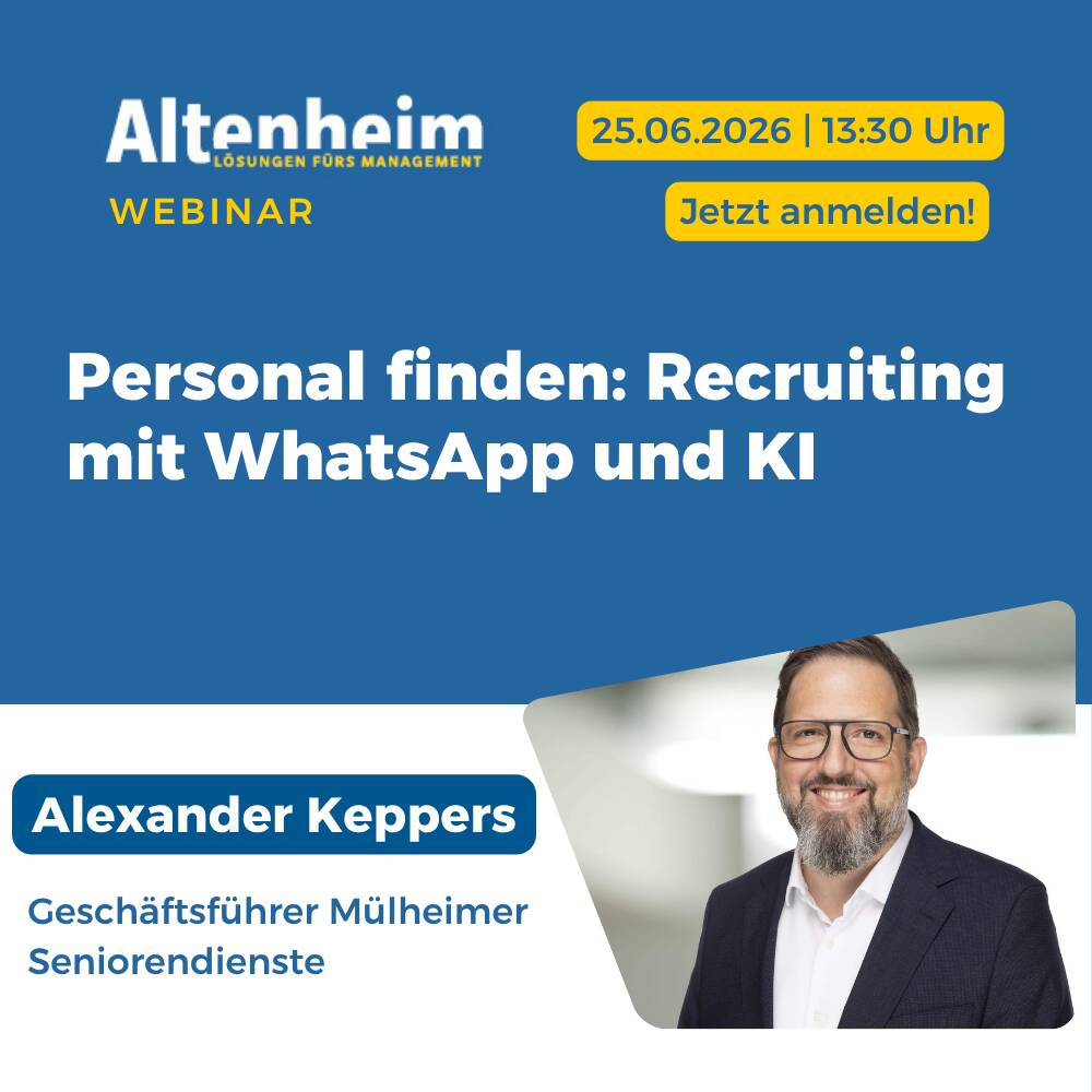 Altenheim-Webinar Personal finden: Recruiting mit WhatsApp und KI